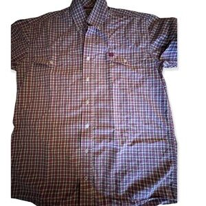 Cinch Button Plaid Shirt S